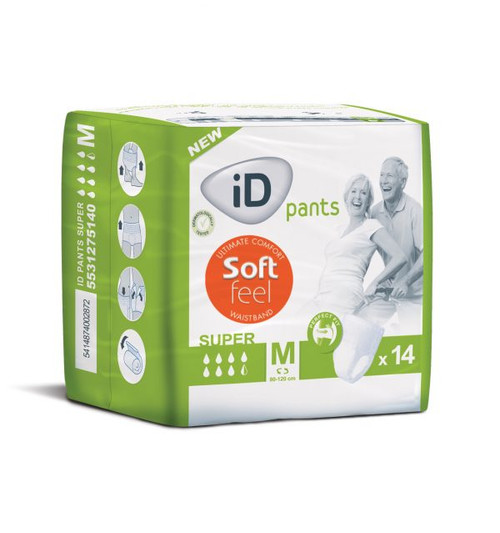iD Pants Soft Feel Super Medium, Pack/14 (Sold as a pack can be purchased