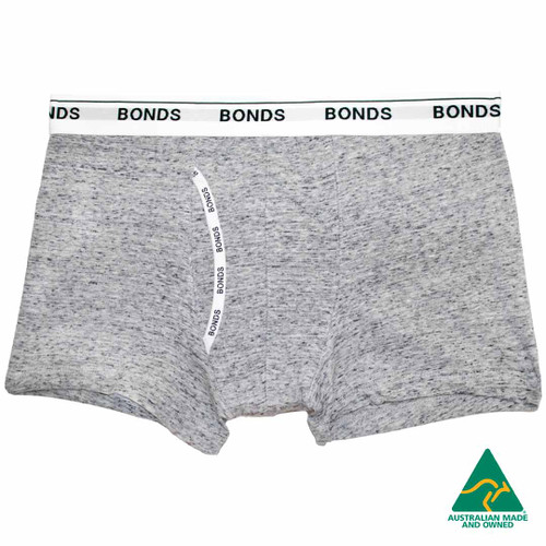 NIGHT N DAY BONDS branded Boy's Guy Front Trunk/Boxer 100% Cotton w/ absorbent, waterproof pad sewn-in | 14-16yrs (W72-76cm) | 400mL capacity pad | GREY, Each
