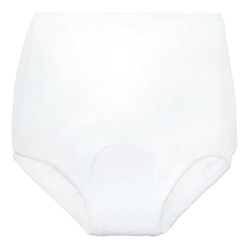NIGHT N DAY BONDS branded Ladies Cottontail Full-Brief 100% Cotton w/ absorbent, waterproof pad sewn-in | Size 18 (W80cm) | 400mL capacity \r\npad | WHITE, Each