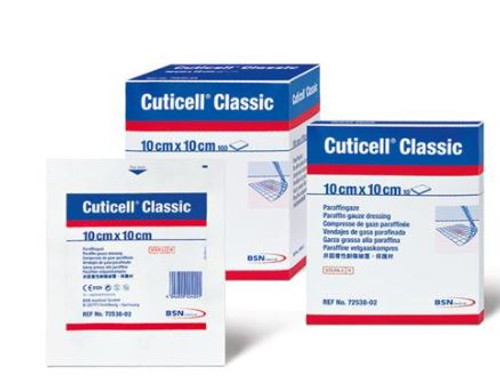 Cuticell Classic Paraffin Gauze Dressing Sterile 10cm x 10cm, Box/100