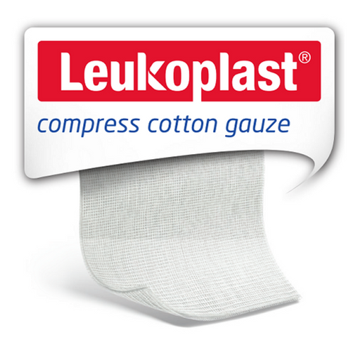 Leukoplast Compress Cotton Gauze 8 ply White 10cm x 10cm, Box/100 (Old Code ESCGS10NS)