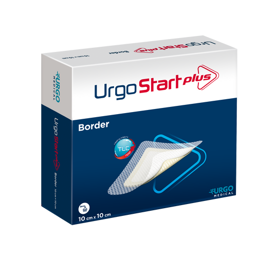 UrgoStart Plus Border Polyfibrous Dressing (Border) 10cm x 10cm, Each (Sold as an each, can be purchased as Box/10)