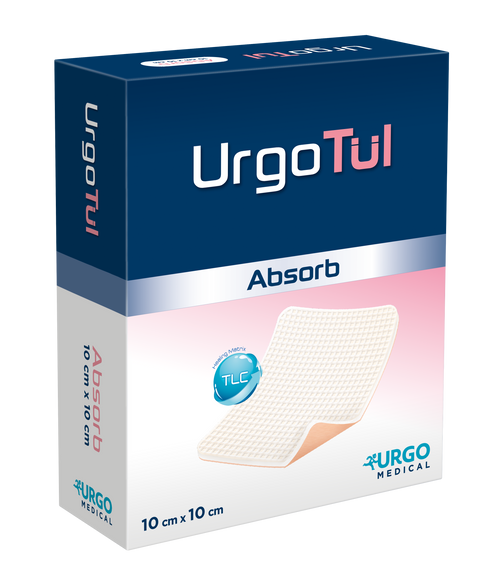 UrgoTul Absorb Absorbent Dressing (Foam) 10cm x 10cm, Each (Sold as an each, can be purchased as Box/10)\r\n