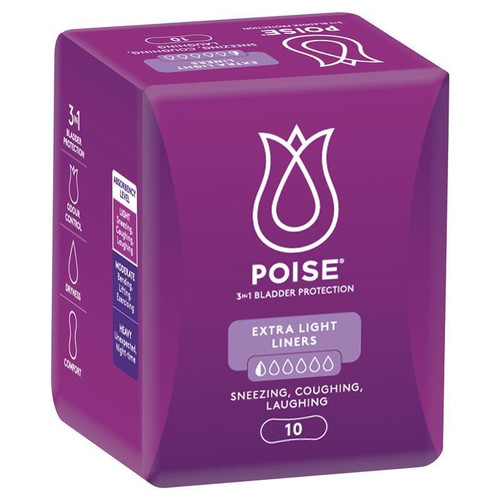 Poise Active Microliner Extra Lite, Pack/10