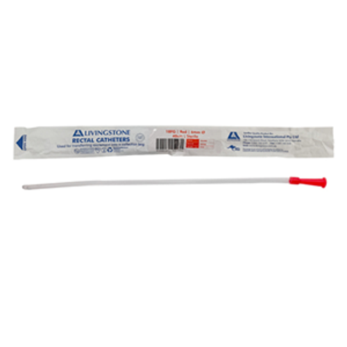 Livingstone Rectal Catheter Tube 18FG, RED, 6.00mm, 40cm Sterile, Each