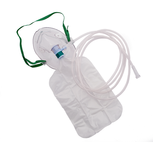 Oxygen Mask with Reservoir Bag Non-Rebreathing Elongated Shape 2.1m Tubing Adult, Each (Old Code TEMMD62003NS)