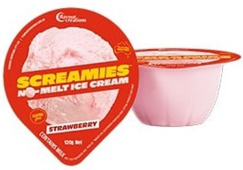 Flavour Creations SCREAMIES No Melt Ice Cream Strawberry 120g Ctn/12\r\n