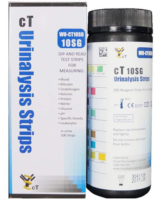 cT Urinalysis Reagent Strips 10SG Bot/100 Health Equipment and