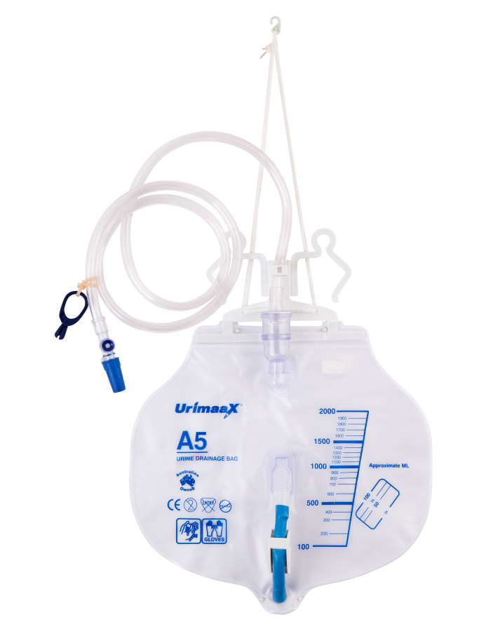 Urimaax Drainage Bag Closed System A5-2000Mls   Sterile Each