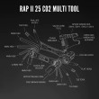 Lezyne Rap ii 25 Co2 Compact Multi Tool With Co2 Inflator In Black For All Bikes Lezyne Rap ii 25 Co2 Compact Multi Tool With Co2 Inflator In Black For All Bikes