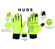 HUDS Water Resistant Cycling Winter Gloves In Black or Fluro Yellow HUDS Water Resistant Cycling Winter Gloves In Black or Fluro Yellow