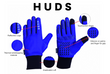 HUDS Wind Stop Thermal Lined Lightweight Warm Cycling Winter Gloves In Blue HUDS Wind Stop Thermal Lined Lightweight Warm Cycling Winter Gloves In Blue