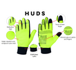 HUDS Water Resistant Cycling Winter Gloves In Fluro Yellow HUDS Water Resistant Cycling Winter Gloves In Fluro Yellow