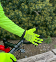 HUDS Water Resistant Cycling Winter Gloves In Fluro Yellow HUDS Water Resistant Cycling Winter Gloves In Fluro Yellow