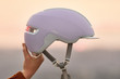 ABUS Hud-Y Pure Urban Helmet With Rear LED Light in Lavender ABUS Hud-Y Pure Urban Helmet With Rear LED Light in Lavender