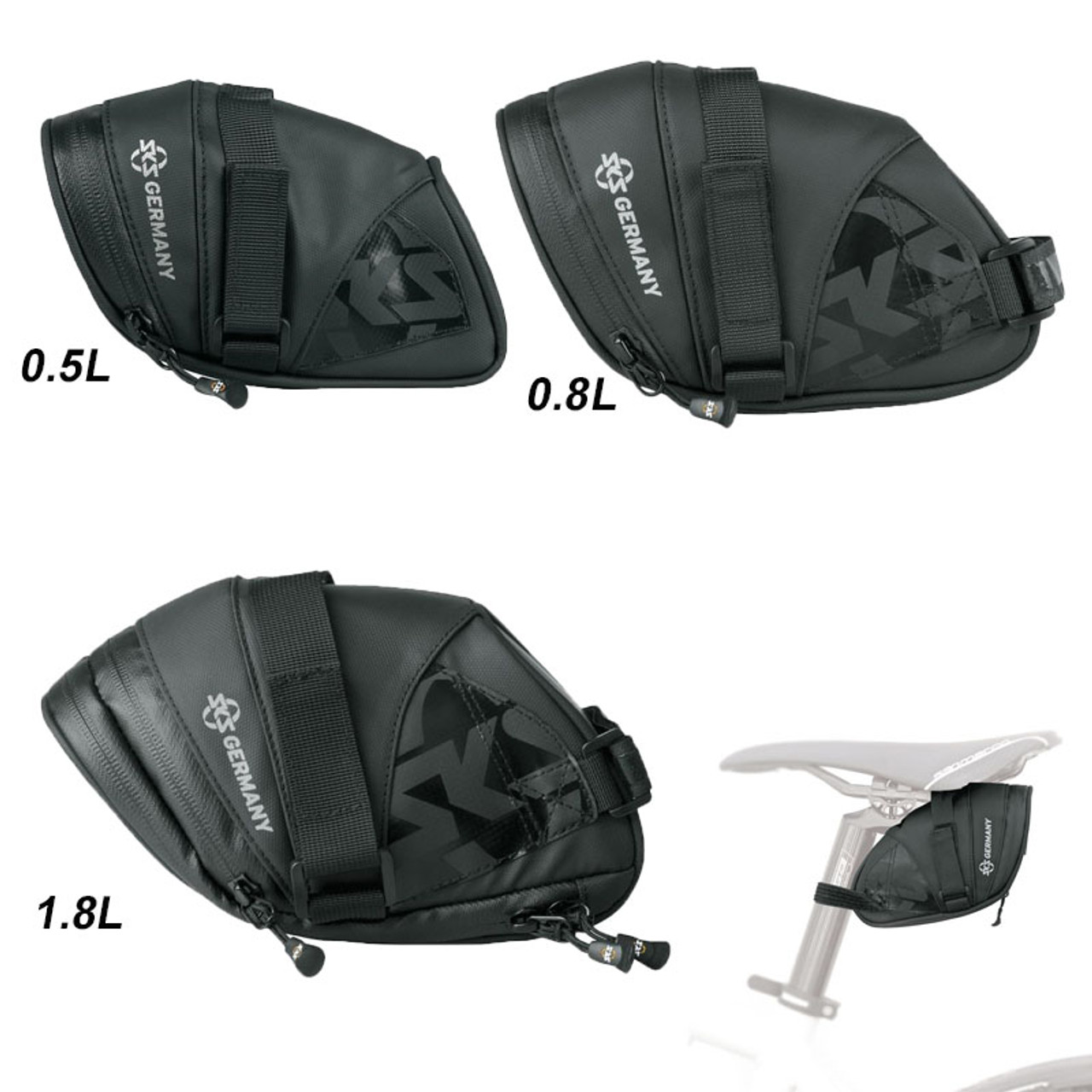 SKS Explorer Saddle Bag Seat Pack Black - All sizes