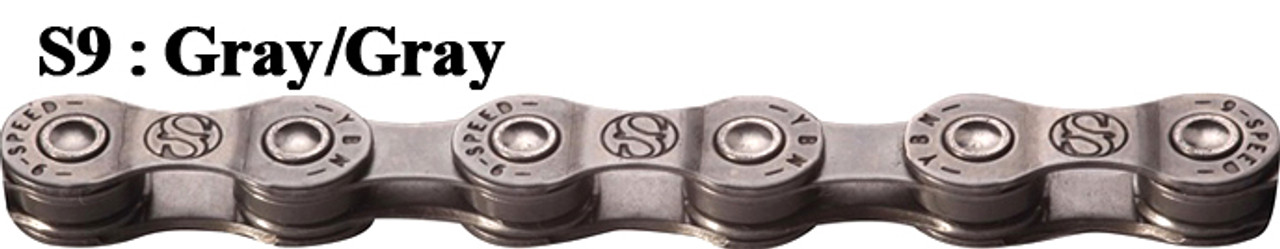 YBN S9 9speed Chain Road/MTB In Grey/Grey With Missing Link