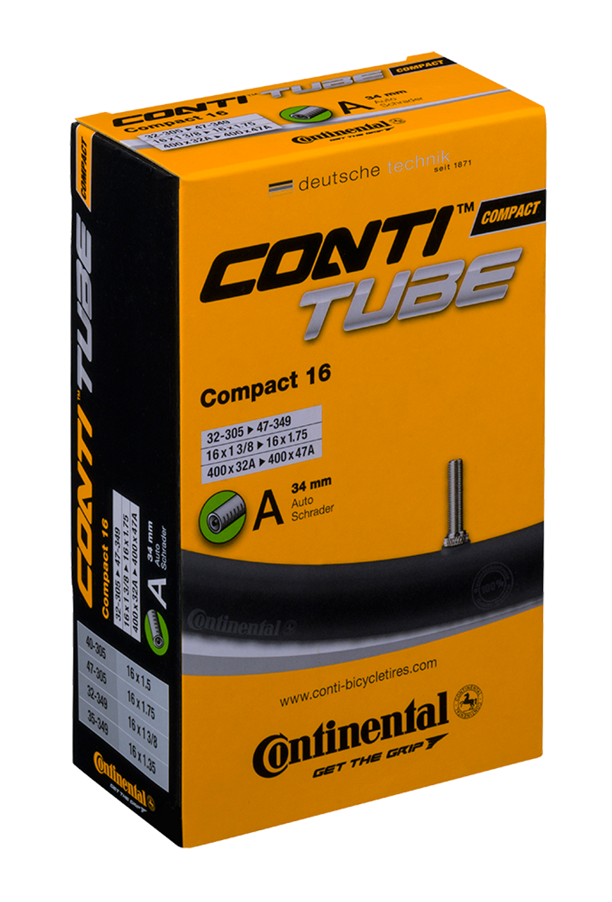Brompton Continental Compact Tube 16 x 1 3/8" - 16 x 1.75" 34mm Schrader Valve