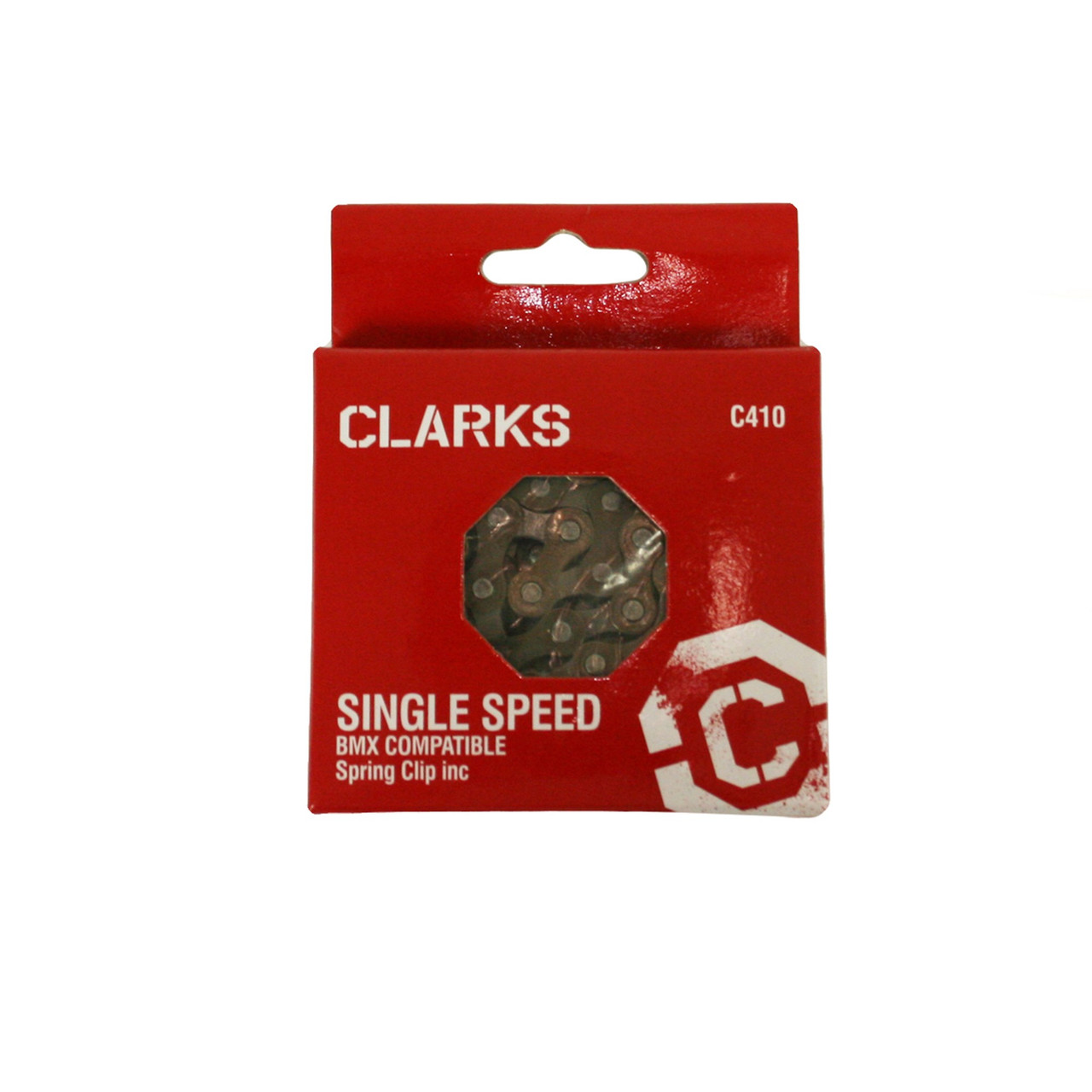 Clarks Single Speed Fixie BMX 1/2 x 1/8 Chain 112 Links inc. Spring Clip