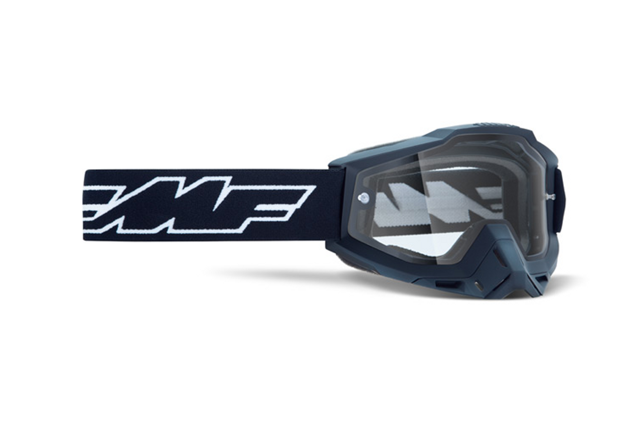 FMF POWERBOMB Enduro Rocket Goggles In Black With Clear Lens