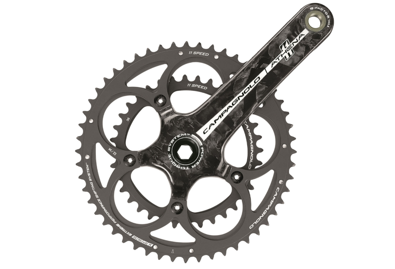 Campagnolo FC11-AT Athena Power Torque 11 Speed Carbon Chainset In Black