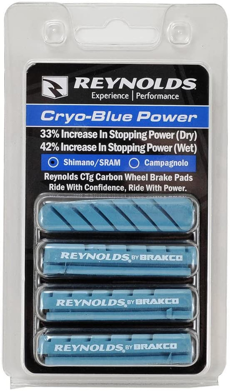 Reynolds Cryo Blue-Power Brake Pads For Shimano Carbon Front and Rear Wheels