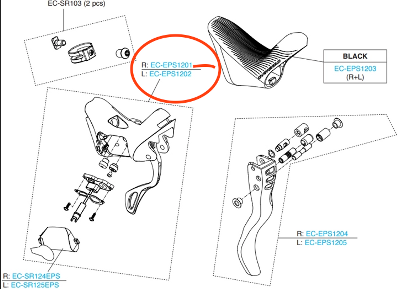 Campagnolo Super Record EPS Right Hand Shifter Body EC-EPS1201