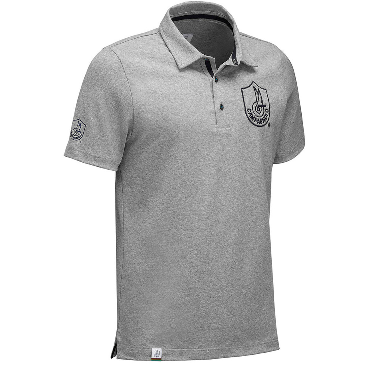 Campagnolo Classic Shield Logo Polo Shirt In Grey