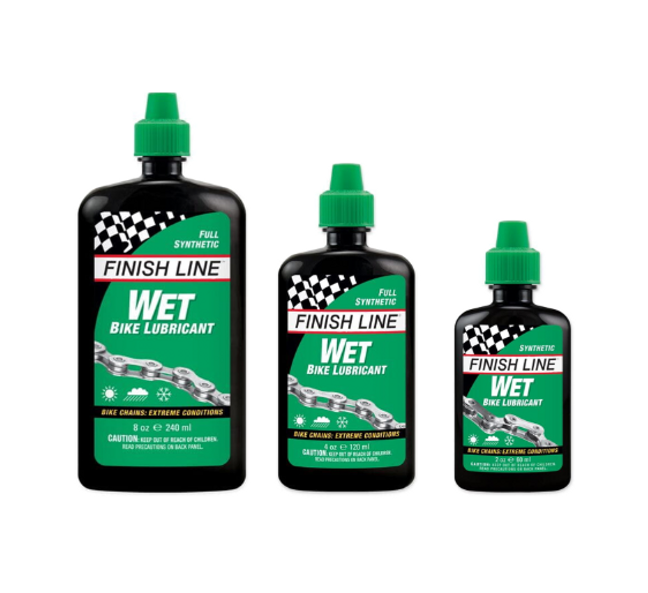 Finish Line Wet Extreme Conditions Chain Lube Drip Bottle All Sizes