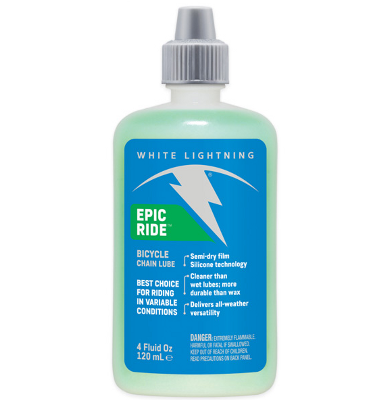 White Lightning Epic Ride Bicycle Semi-Dry Chain Lube All Sizes