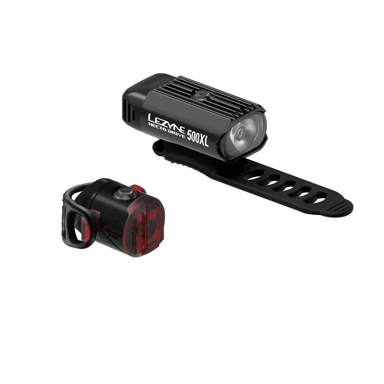 Lezyne Hecto Drive 500XL Front and Femto Rear Light Pair Black