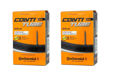2x Continental MTB 29x1.75/2.5 29er Inner Tubes 60mm Presta Valve 2x Continental MTB 29x1.75/2.5 29er Inner Tubes 60mm Presta Valve