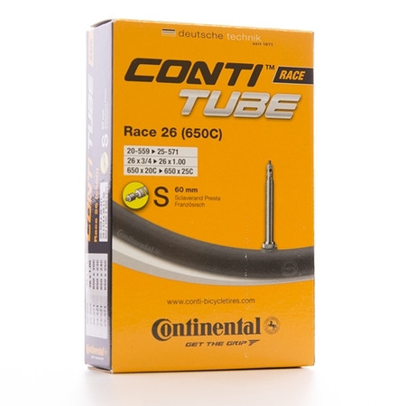 Continental Race 26 (650c) 650 x 18/25 - 26 x 3/4- 26 x 1.0 Presta 60mm Valve Continental Race 26 (650c) 650 x 18/25 - 26 x 3/4- 26 x 1.0 Presta 60mm Valve