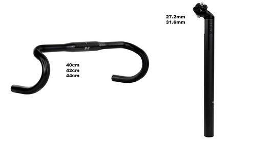 Tifosi Uno matching  Seatpost and  Handlebar Bundle in  Black Tifosi Uno matching  Seatpost and  Handlebar Bundle in  Black