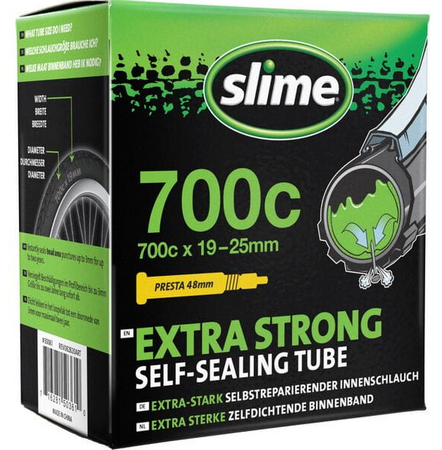 Slime Smart Bicycle Road Inner Tube | 700 x 19-25c | 48mm Presta Valve Slime Smart Bicycle Road Inner Tube | 700 x 19-25c | 48mm Presta Valve