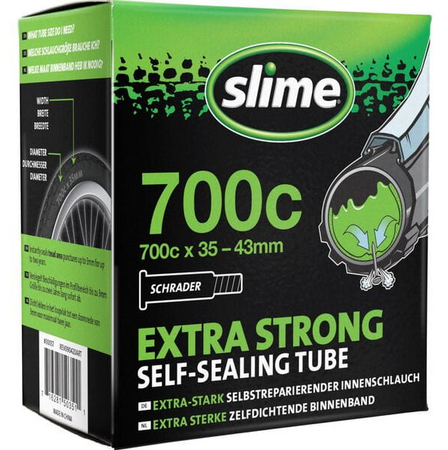 Slime Smart Self-Sealing Bicycle Road Inner Tube | 700 x 35-43c | Schrader Valve Slime Smart Self-Sealing Bicycle Road Inner Tube | 700 x 35-43c | Schrader Valve
