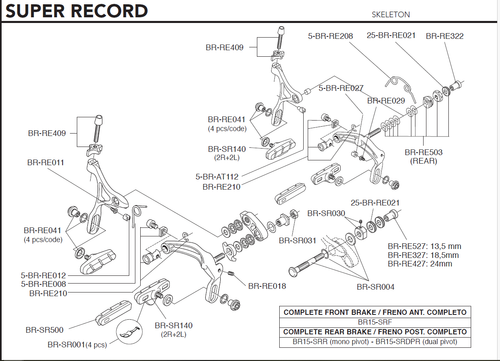 Campagnolo BR-RE-322 Super Record Rim Brake Nut