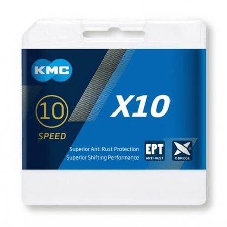 KMC X10 Silver EPT Eco Proteq Anti Rust 10 Speed Chain KMC X10 Silver EPT Eco Proteq Anti Rust 10 Speed Chain