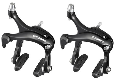 Shimano R451 Long Drop Brake Calipers Front & Rear Set In Black BR-R451-L