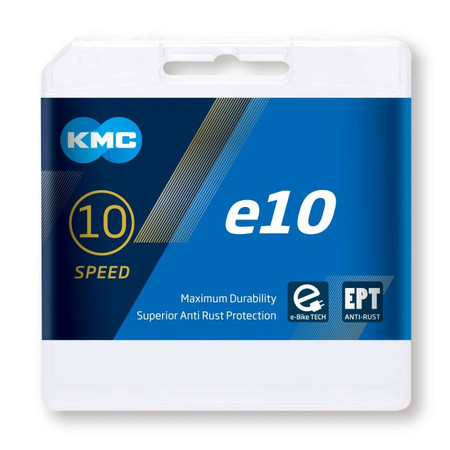 KMC E10 EPT 10 Speed E-Bike Bicycle Chain 136 Link In Silver KMC E10 EPT 10 Speed E-Bike Bicycle Chain 136 Link In Silver