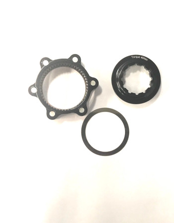 Lockring With Adapter For 6 Bolt Disc Hub In Black Lockring With Adapter For 6 Bolt Disc Hub In Black
