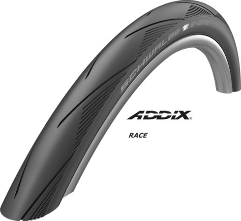 Schwalbe Addix-Race E-One Evo V-Guard Folding E-Bike Tyre In Black Schwalbe Addix-Race E-One Evo V-Guard Folding E-Bike Tyre In Black