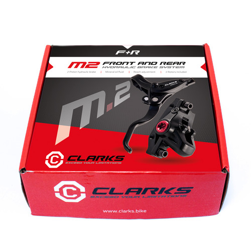 Clarks M2 Hydraulic Front & Rear MTB Disc Brakeset in Black 160mm