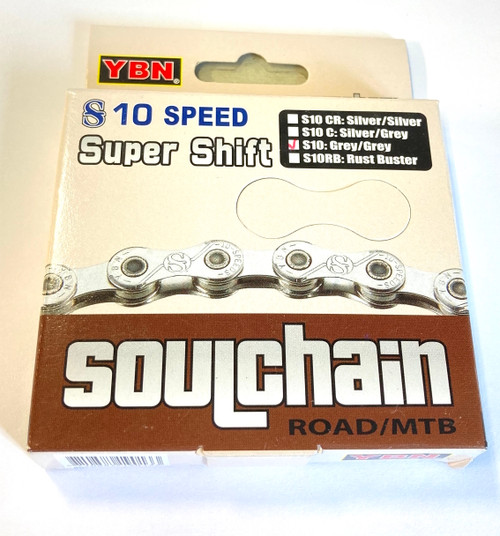 YBN S10 10 Speed Chain Road/MTB In Grey/Grey With Missing Link
