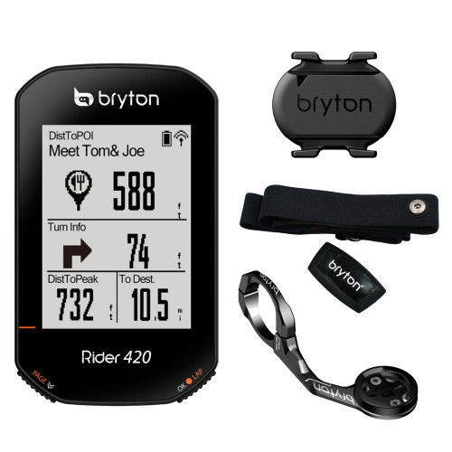 Bryton Rider 420T GPS Cycle Computer Bundle With Heart Rate Monitor & Cadence