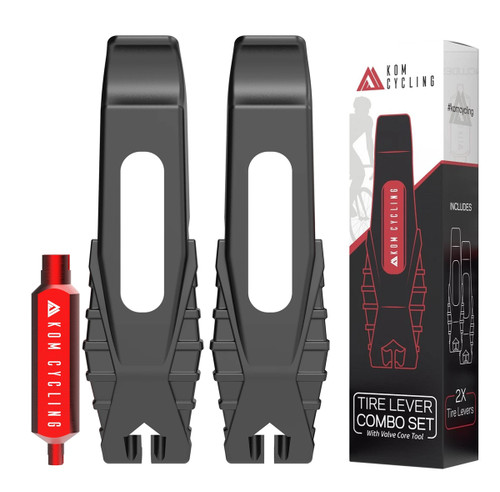 KOM Tubeless Tyre Lever & Valve Core Tool Combo Set