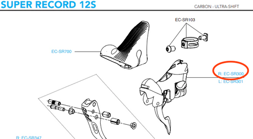Campagnolo Super Record Right Hand 12 Speed Shifter Body EC-SR300