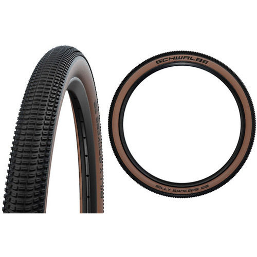 Schwalbe Billy Bonkers MTB Dirtjump Pumptrack Tyre in Black With Bronze Sidewall