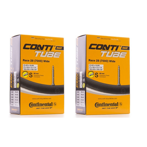 2 x Continental Race 28 Wide Inner Tube 700 x 25-32 Presta Valve 42mm or 60mm For Road of Cyclocross