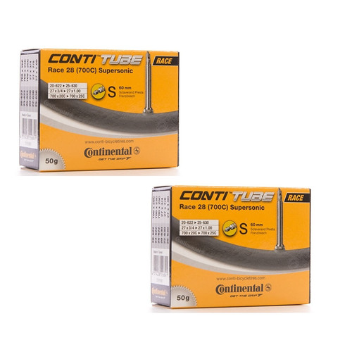 2x Continental Race 28 Supersonic Lightweight Bicycle Inner Tubes 700c
